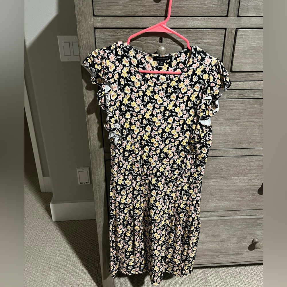Black Floral Banana Republic Dress